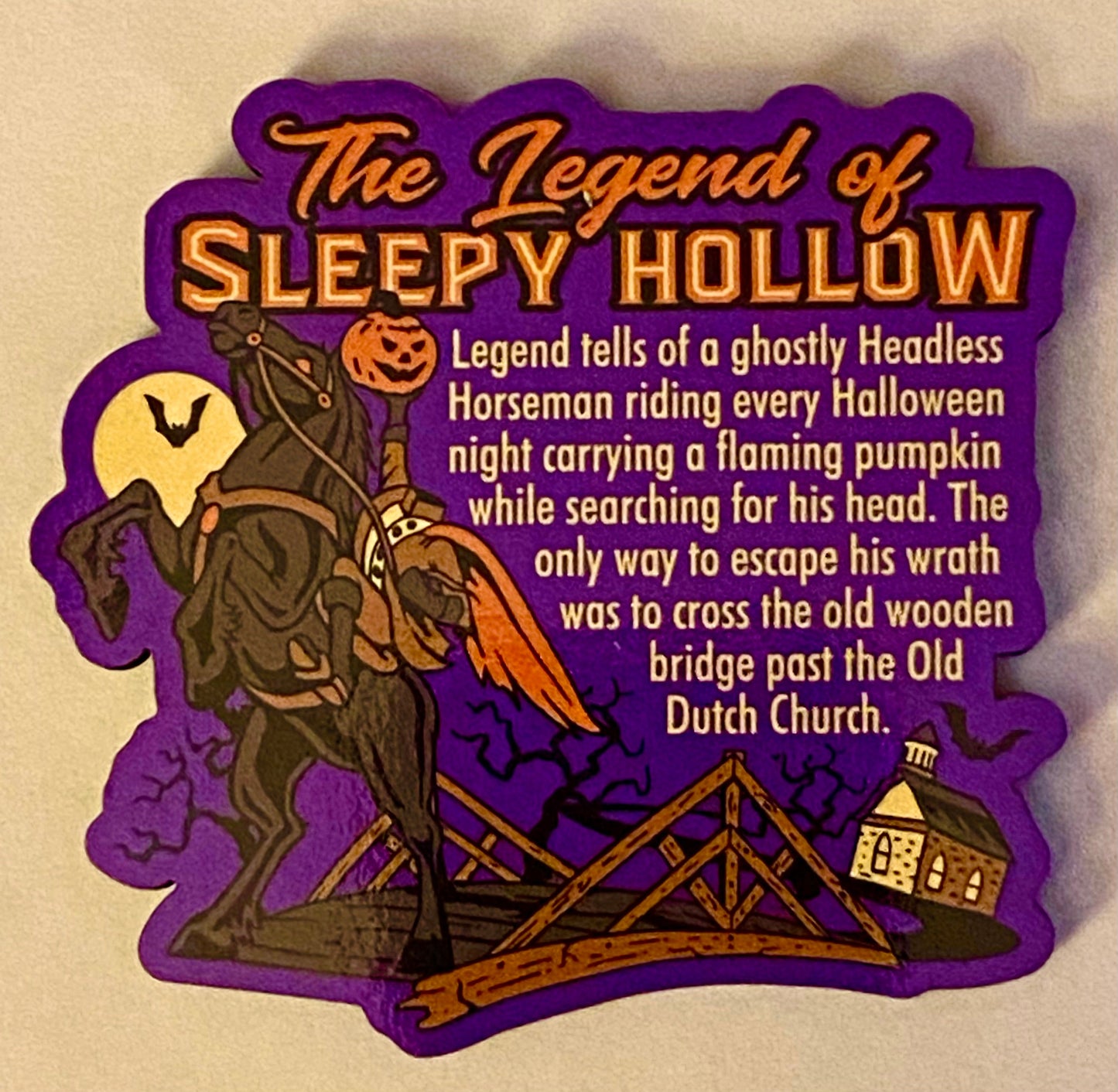 #8 Magnet Headless Horseman Flat Wood Magnet
