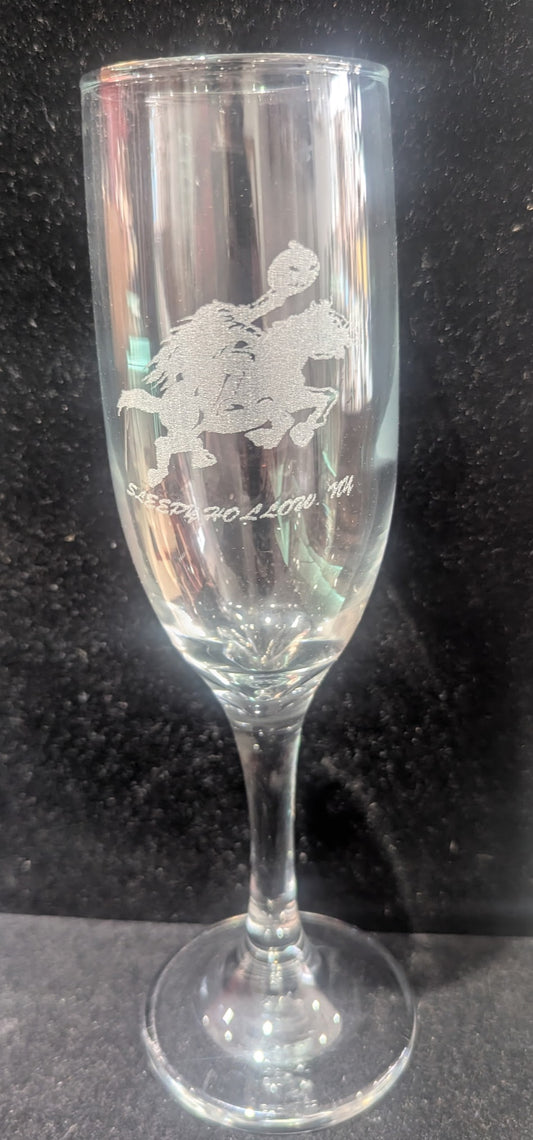Sleepy Hollow Etched Champagne Glass