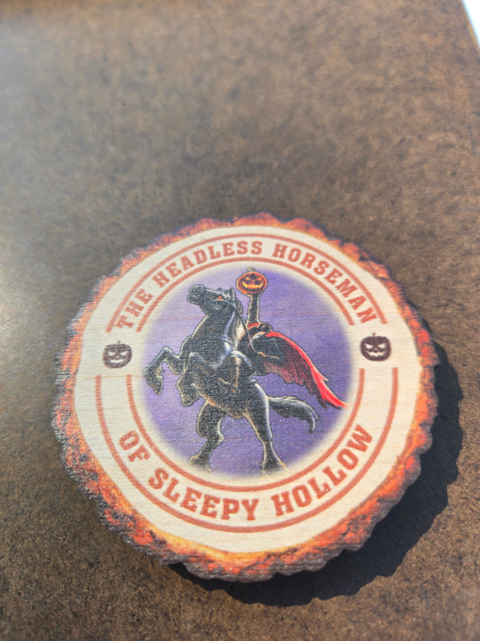 #18 Headless Horseman Wood Slice Magnet