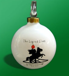 #3 Ornament White Glass Sleepy Hollow Ornament