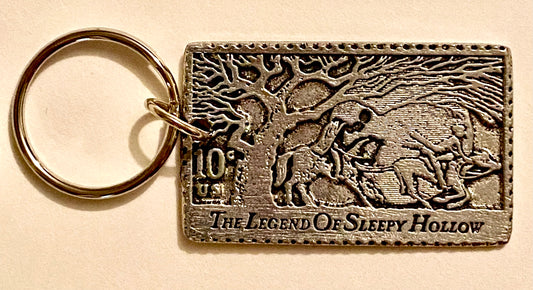 #5 Key Pewter Stamp Key Chain